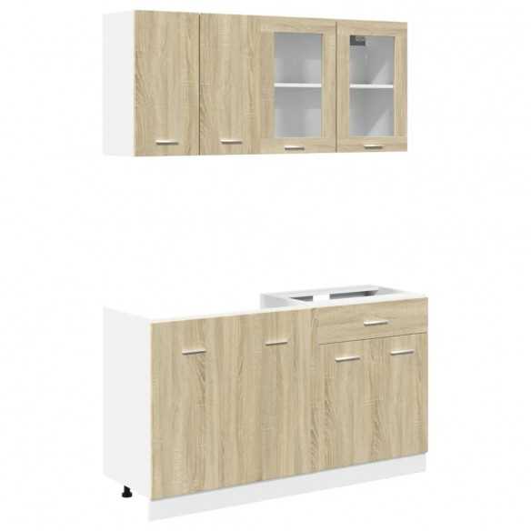 Ensemble d'armoires de cuisine 4 pcs chêne sonoma