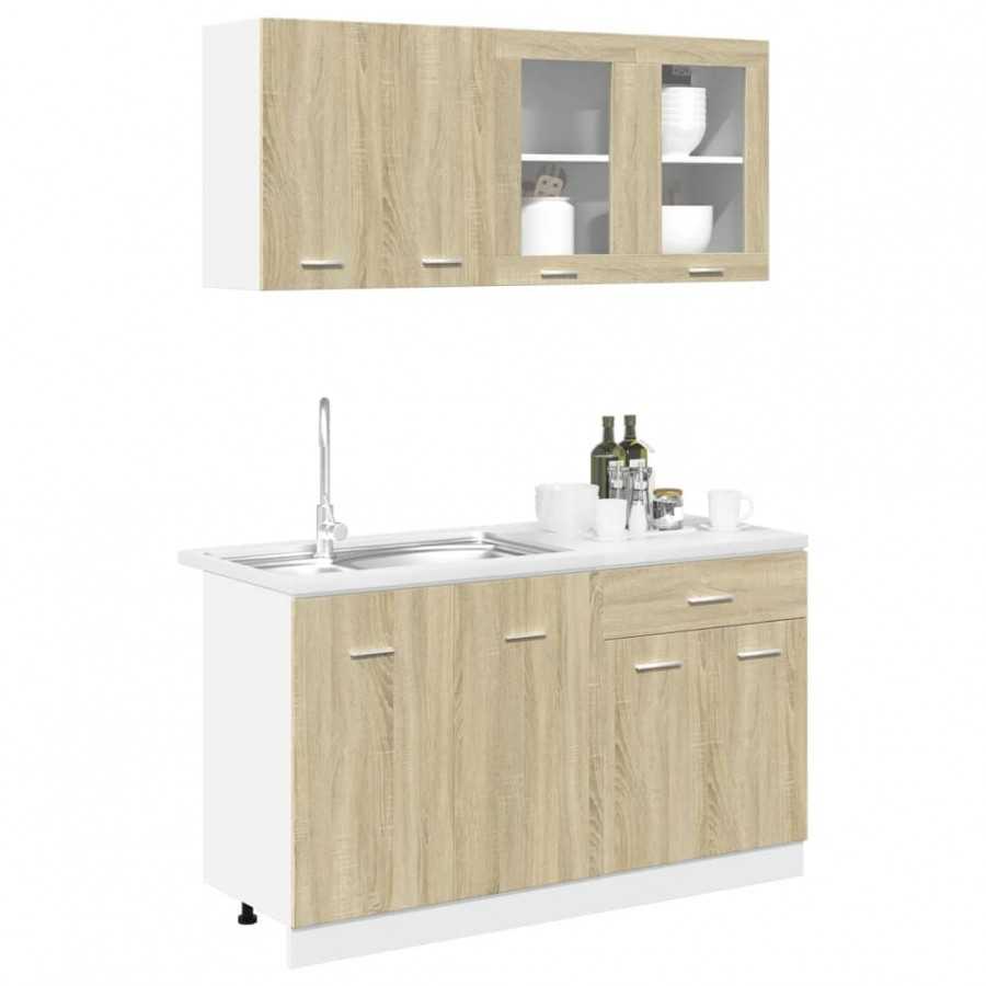 Ensemble d'armoires de cuisine 4 pcs chêne sonoma