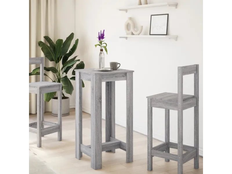 Table de bar sonoma gris 51x50x103,5 cm bois d'ingénierie