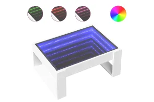 Table basse avec LED infini blanc 70x53x30 cm 2