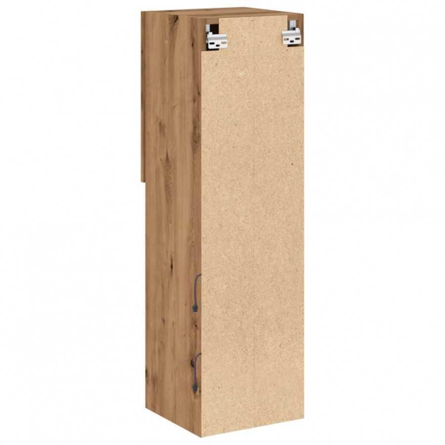 Meubles TV avec lumières LED 2pcs chêne artisanal 30,5x30x102cm