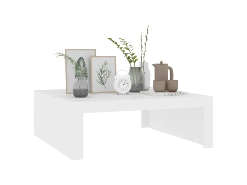 Table basse blanc 100x100x35 cm bois d'ingénierie