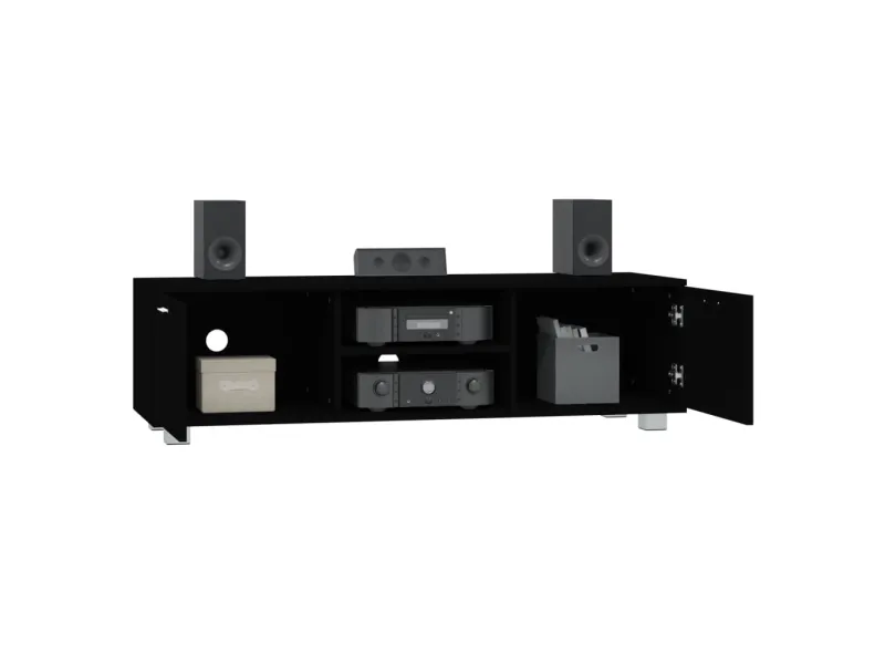 Meuble TV Noir 140x40,5x35 cm Bois d'ingénierie