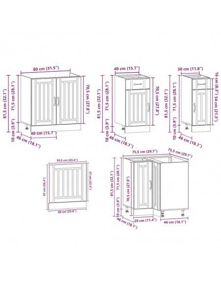 Ensemble d'armoires de cuisine 11 pcs Kalmar bois d'ingénierie