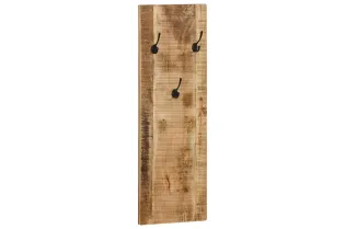 Porte-manteau mural 2 pcs Bois de manguier massif 36x110x3 cm 2