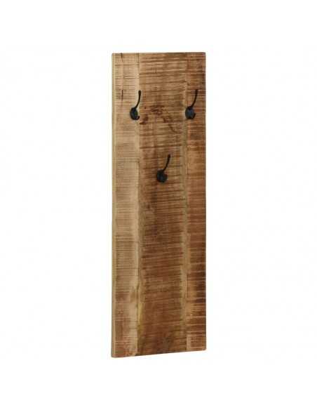 Porte-manteau mural 2 pcs Bois de manguier massif 36x110x3 cm
