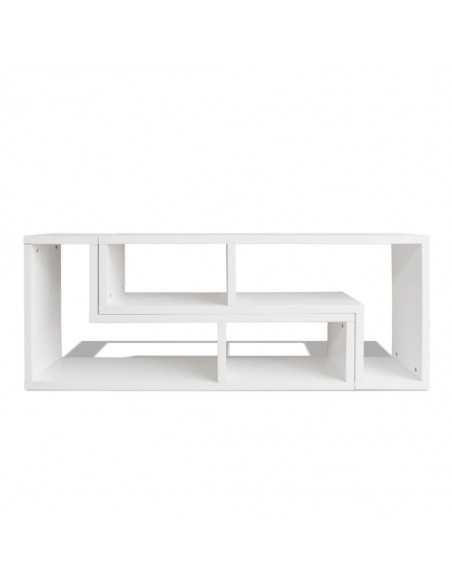 Meuble TV double en forme de L Blanc