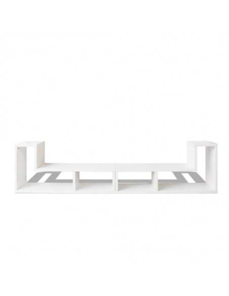 Meuble TV double en forme de L Blanc