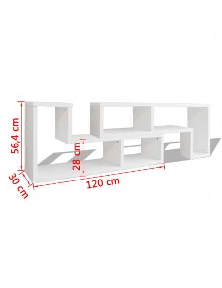 Meuble TV double en forme de L Blanc