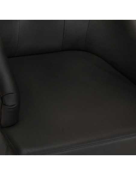 Chaises à manger lot de 2 noir cuir de chèvre véritable