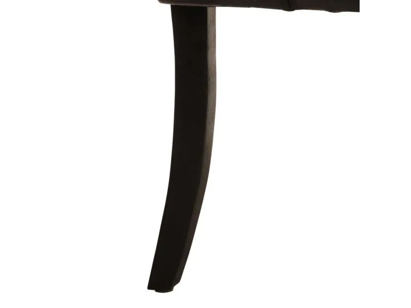 Chaises à manger lot de 2 noir cuir de chèvre véritable