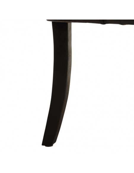 Chaises à manger lot de 2 noir cuir de chèvre véritable