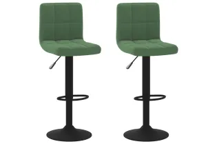 Tabourets de bar lot de 2 vert foncé velours 2