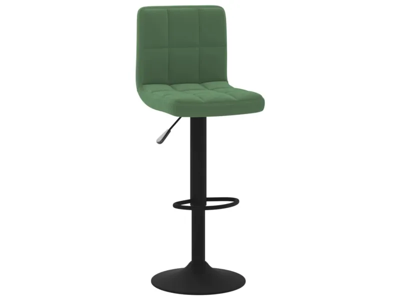 Tabourets de bar lot de 2 vert foncé velours
