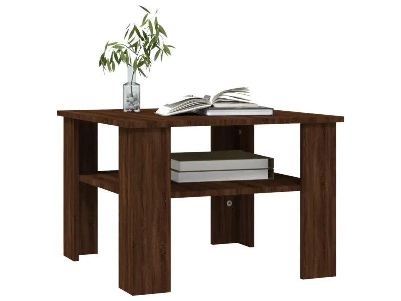 Table basse Chêne marron 60x60x42 cm Bois d'ingénierie