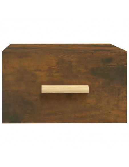Table de chevet murale chêne fumé 35x35x20 cm