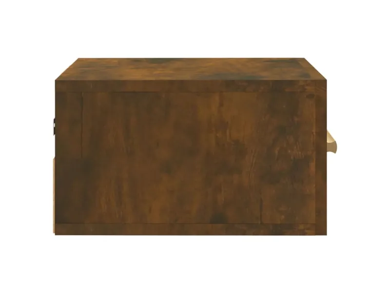 Table de chevet murale chêne fumé 35x35x20 cm