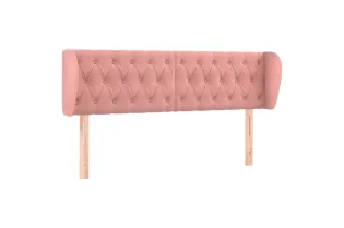 Tête de lit avec oreilles Rose 163x23x78/88 cm Velours 2