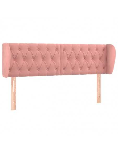Tête de lit avec oreilles Rose 163x23x78/88 cm Velours