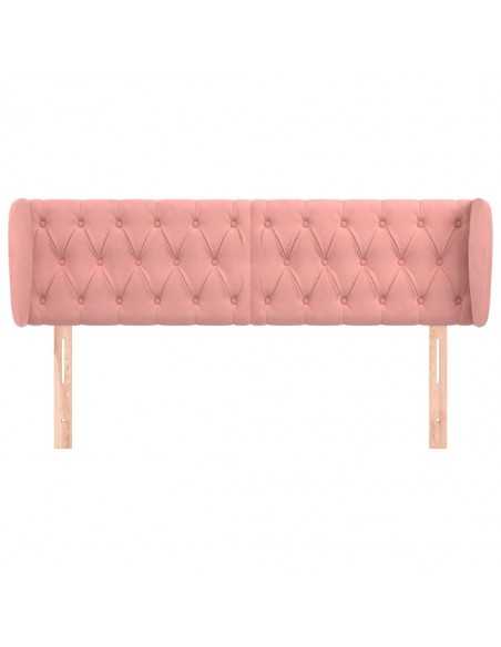 Tête de lit avec oreilles Rose 163x23x78/88 cm Velours