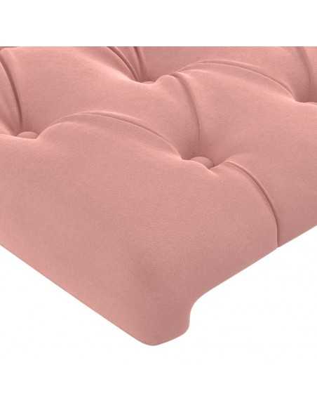 Tête de lit avec oreilles Rose 163x23x78/88 cm Velours