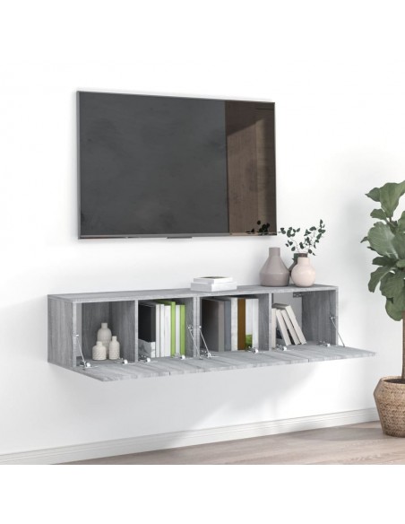 Ensemble de meubles TV 2 pcs Sonoma gris Bois d'ingénierie