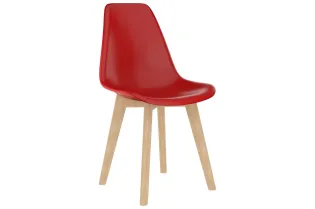 Chaises à manger lot de 2 rouge plastique 2
