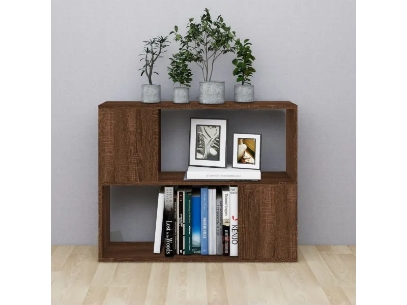 Bibliothèque/Séparateur de pièce Chêne marron 80x24x63 cm