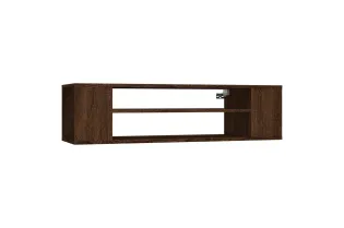 Armoire TV suspendue Chêne marron 100x30x26,5cm Bois Ingénierie 2
