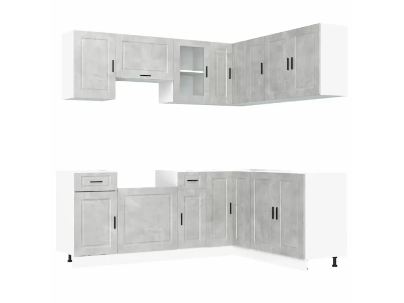 Ensemble d'armoires de cuisine 11 pcs Porto bois d'ingénierie