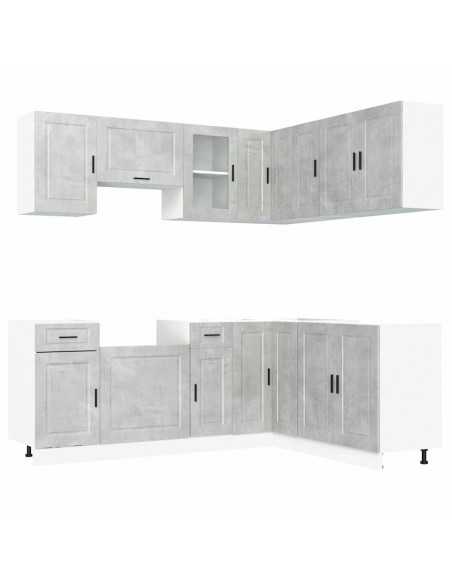 Ensemble d'armoires de cuisine 11 pcs Porto bois d'ingénierie