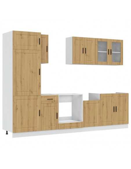 Ensemble d'armoires de cuisine 8 pcs Kalmar bois d'ingénierie