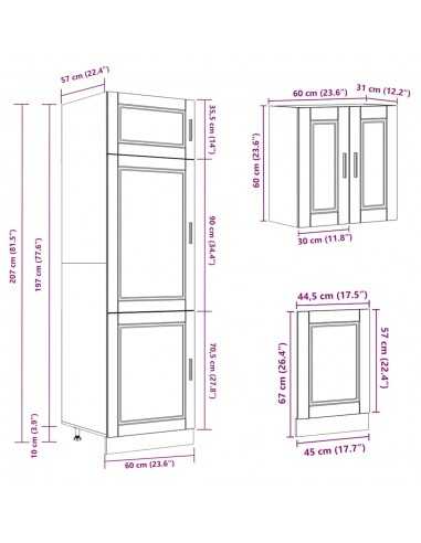 Ensemble d'armoires de cuisine 8 pcs Kalmar bois d'ingénierie