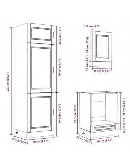 Ensemble d'armoires de cuisine 7 pcs Kalmar bois d'ingénierie