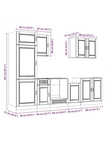 Ensemble d'armoires de cuisine 7 pcs Kalmar bois d'ingénierie
