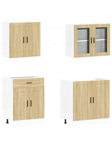 Ensemble d'armoires de cuisine 4 pcs Kalmar bois d'ingénierie