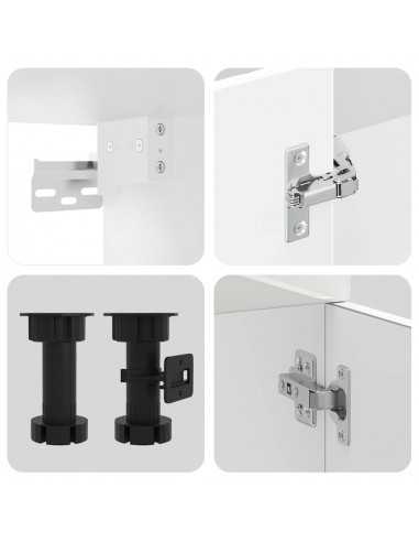 Ensemble d'armoires de cuisine 8 pcs Kalmar blanc brillant