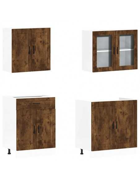 Ensemble d'armoires de cuisine 4 pcs Kalmar bois d'ingénierie