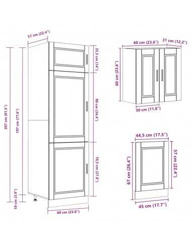 Ensemble d'armoires de cuisine 8 pcs Kalmar bois d'ingénierie