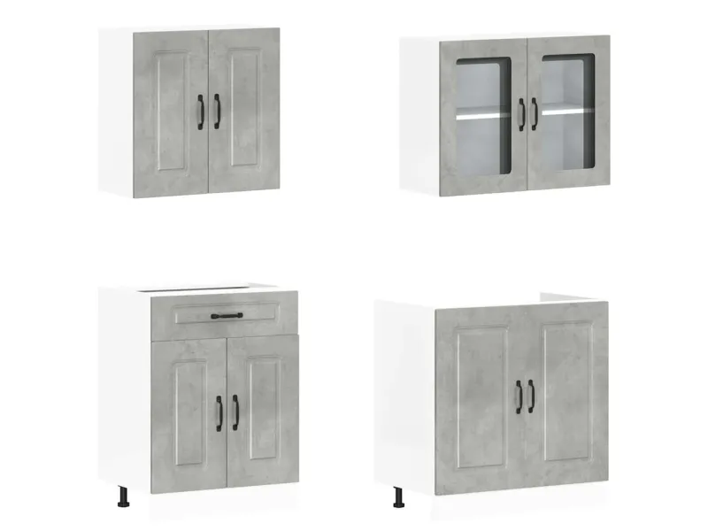 Ensemble d'armoires de cuisine 4 pcs Kalmar bois d'ingénierie