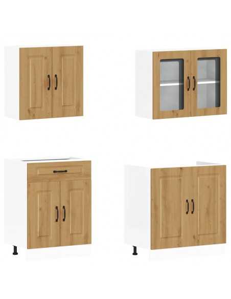 Ensemble d'armoires de cuisine 4 pcs Kalmar bois d'ingénierie