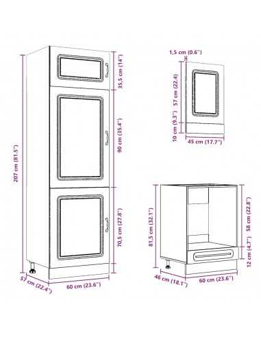 Ensemble d'armoires de cuisine 7 pcs Kalmar bois d'ingénierie