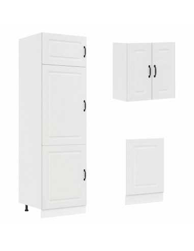 Ensemble d'armoires cuisine 8pcs Kalmar blanc bois d'ingénierie