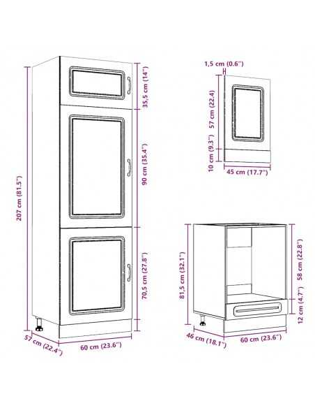 Ensemble d'armoires de cuisine 7 pcs Kalmar bois d'ingénierie