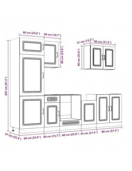 Ensemble d'armoires de cuisine 7 pcs Kalmar bois d'ingénierie