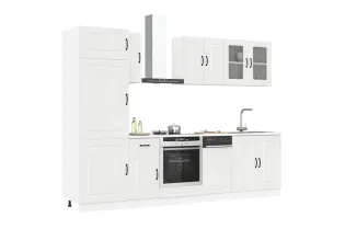 Ensemble d'armoires de cuisine 8 pcs Kalmar blanc brillant