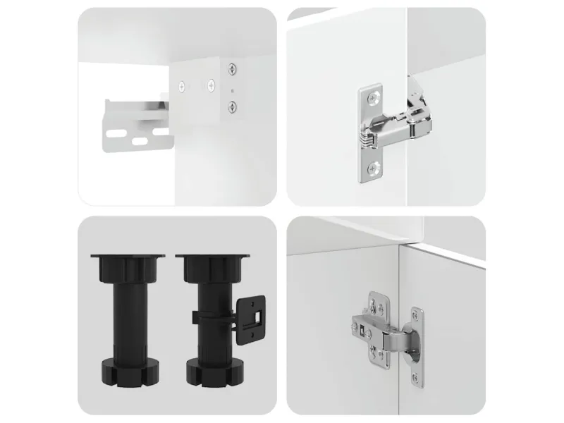 Ensemble d'armoires de cuisine 8 pcs Kalmar blanc brillant