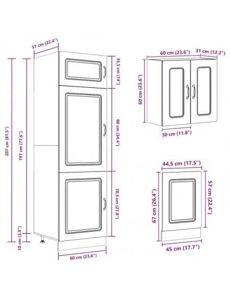 Ensemble d'armoires de cuisine 8 pcs Kalmar bois d'ingénierie