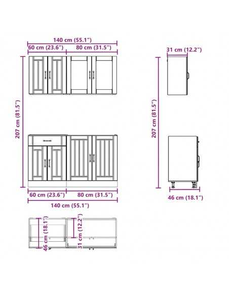 Ensemble d'armoires de cuisine 4 pcs Kalmar bois d'ingénierie