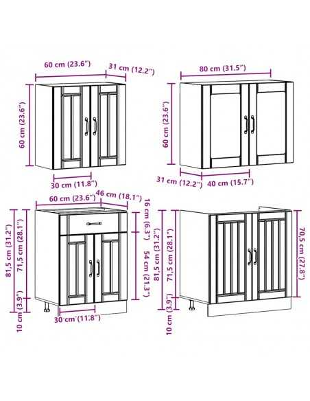 Ensemble d'armoires de cuisine 4 pcs Kalmar bois d'ingénierie